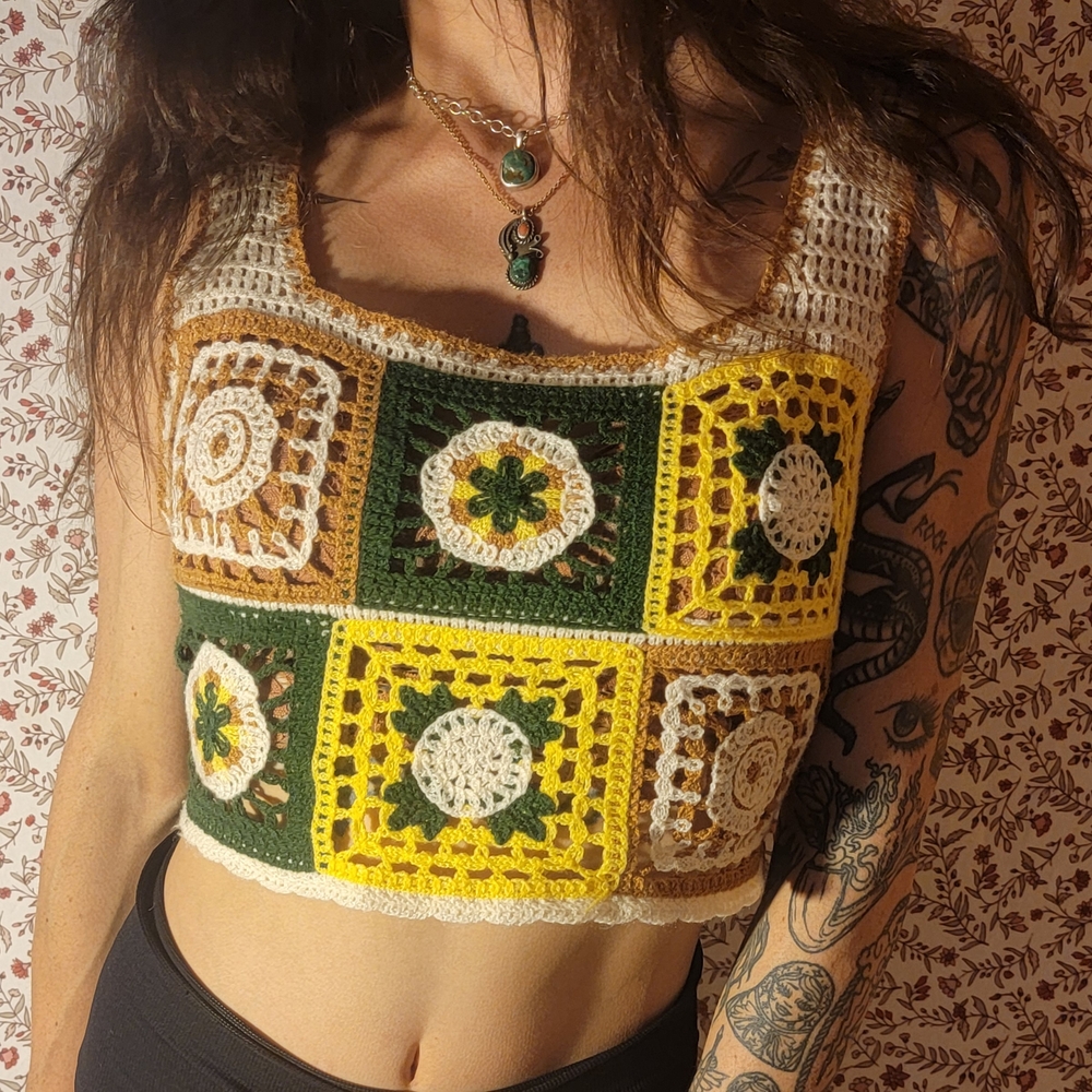 Patchworked Crochet Tank Top